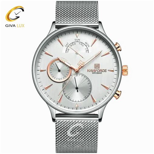 ساعت مردانه سه موتوره نقره ای ناوی فورس مدل NF3010 3010 (1).jpg